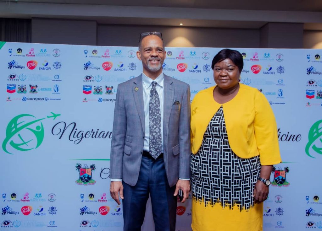 The Lagos State Government Honourable Commissioner of Health and the Representative of the First Lady of Lagos State during a photo session.